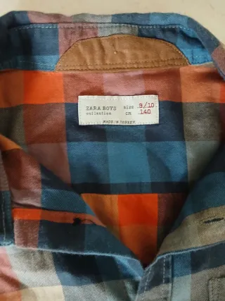 Camisa xadrez Zara menino, tamanho 9-10