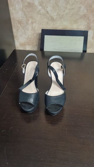 Sandalias de tacón negras mujer
