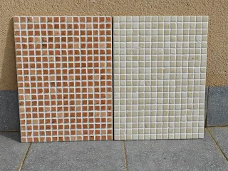 Azulejos Mosaico Baño Rojo Alicante y Crema Marfi