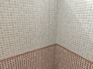 Azulejos Mosaico Baño Rojo Alicante y Crema Marfi