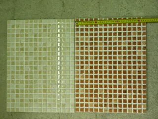 Azulejos Mosaico Baño Rojo Alicante y Crema Marfi