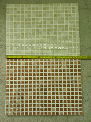 Azulejos Mosaico Baño Rojo Alicante y Crema Marfi