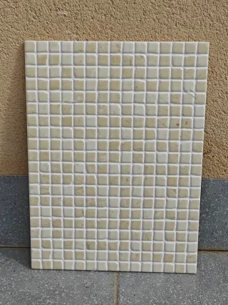 Azulejos Mosaico Baño Rojo Alicante y Crema Marfi