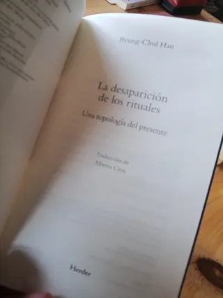 "La desaparición de los rituales", Byung-Chul Han