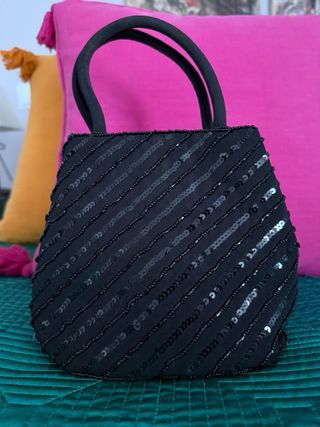 Bolso de fiesta negro con lentejuelas