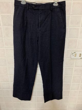 Patanloni blu notte in pura lana vergine da uomo