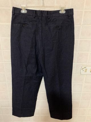 Patanloni blu notte in pura lana vergine da uomo