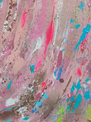 Quadro colorido,pintado à mão com textura 100×100