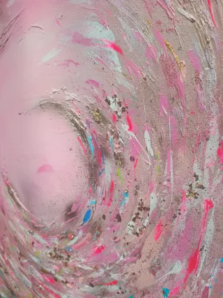 Quadro colorido,pintado à mão com textura 100×100