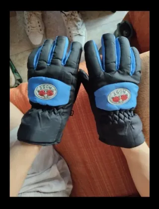Guantes de invierno Rose negros y azules