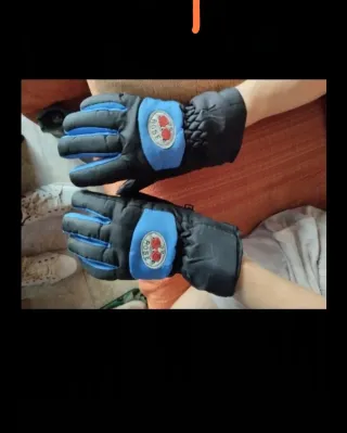 Guantes de invierno Rose negros y azules