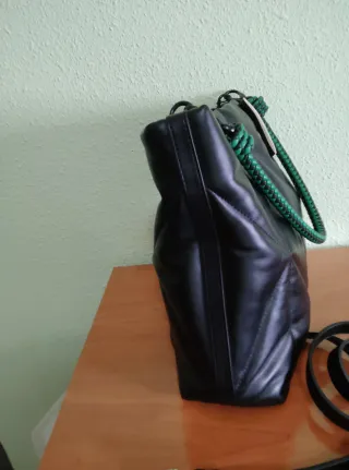 Bolso Parfois negro y verde con doble correa