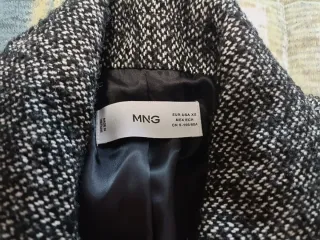 Blazer Mango gris doble botonadura