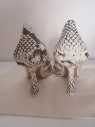 Zapatos Zara Tacón Serpiente Transparente