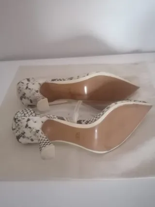 Zapatos Zara Tacón Serpiente Transparente
