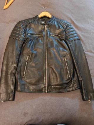 Cazadora Piel Ovina Zara Negra