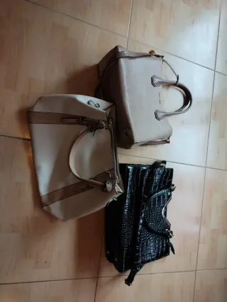 3 Borse Donna Beige e Nero