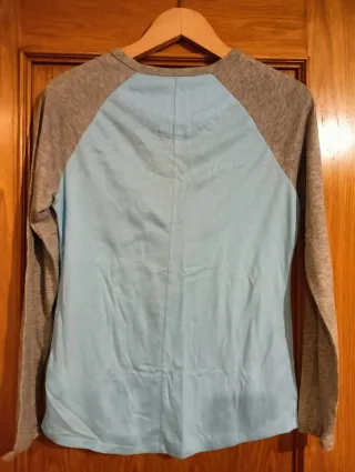 Camiseta Nike manga larga azul y gris