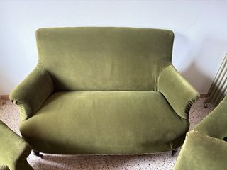 Conjunto 4 sillones y sofá vintage terciopelo