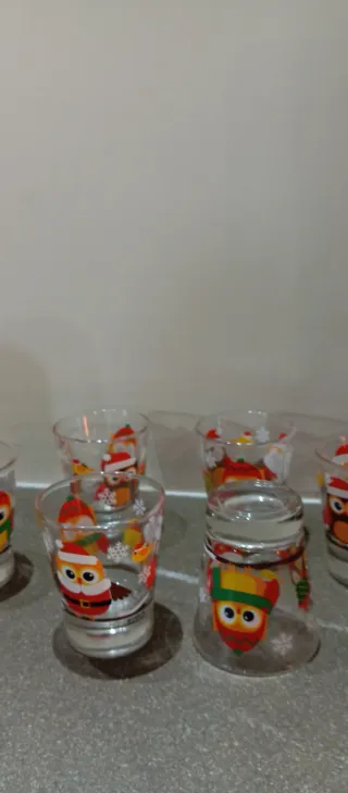 Set 6 Bicchieri Natalizi Gufo