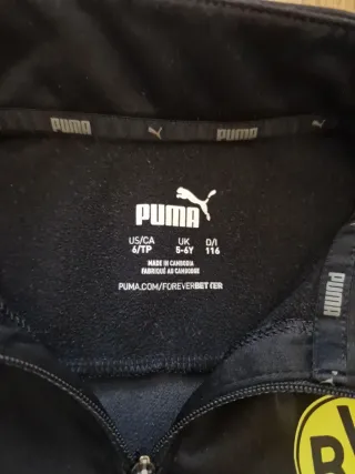 Chaqueta Puma BVB Niño Negra