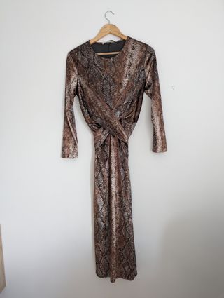 Vestido Uterqüe Terciopelo Midi Sin Estrenar