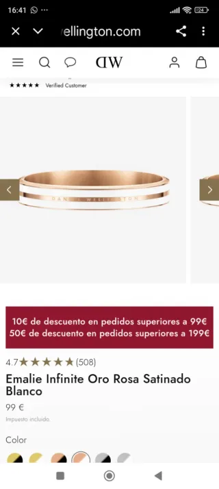 Daniel Wellington Emalie Infinite en oro rosa