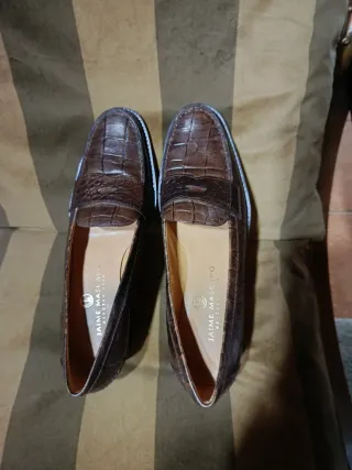 Mocasines Piel Cocodrilo Marrón Talla 37