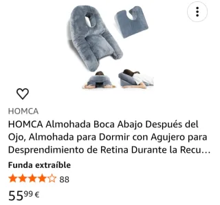 Cojin masajes y recuperación operación ojos