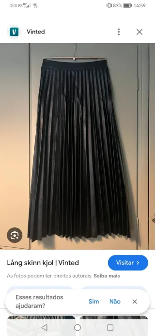 Falda Plisada Piel Negra