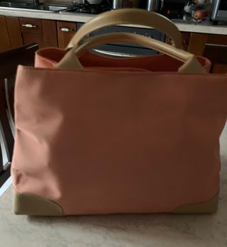 Borsa tote a mano color corallo per donna