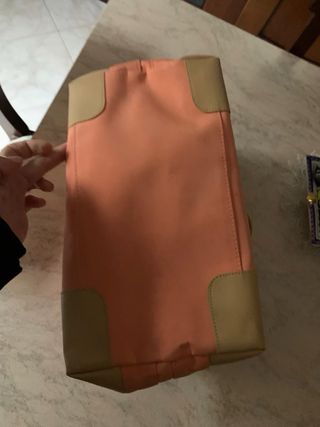 Borsa tote a mano color corallo per donna