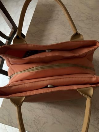 Borsa tote a mano color corallo per donna