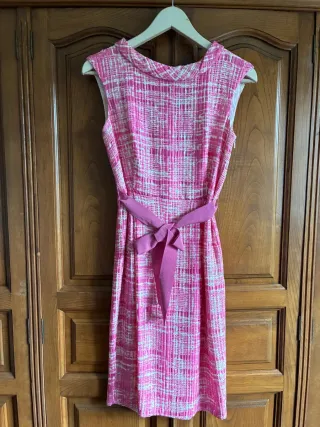 Vestido Carolina Herrera rosa y blanco