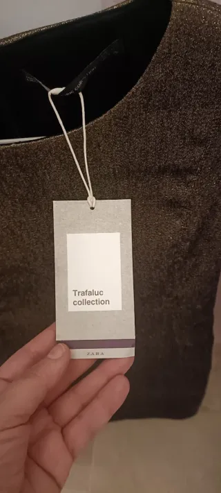 Vestido fiesta Zara dorado