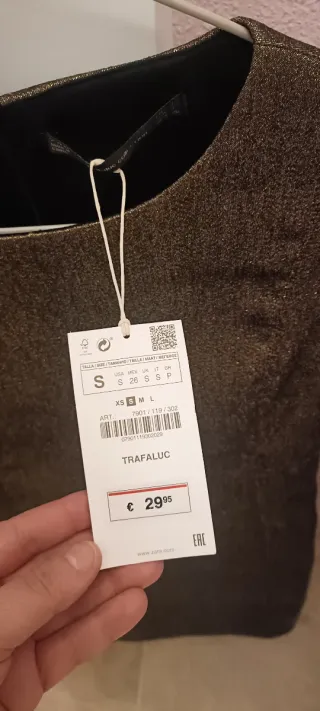 Vestido fiesta Zara dorado