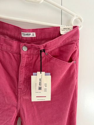 Pantalón pana Pull&Bear T-42 Rosa