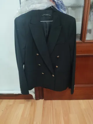 Blazer Zara Mujer Negro Talla L