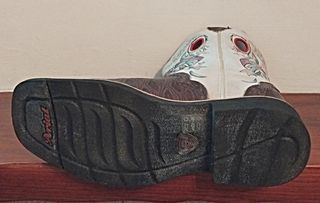 Botas Vaqueras Dama Beige y Café - Talla:36.