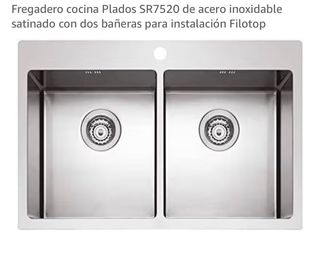 Fregadero cocina acero inoxidable 2 senos