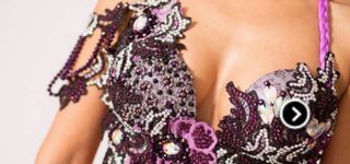 Vestido Bellydance Alta Costura Morado/Plata