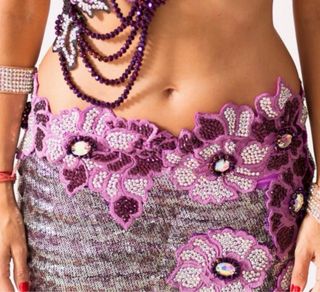Vestido Bellydance Alta Costura Morado/Plata