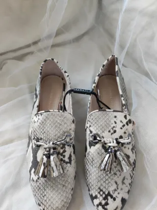 Mocasines Zara Piel Serpiente Talla 37