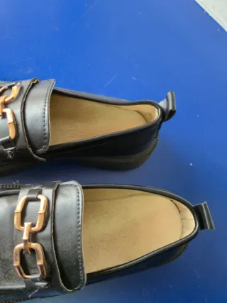 Mocassini donna n.37 neri con fibbia