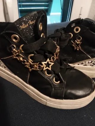 Scarpe bambina Miss Angel nere glitter