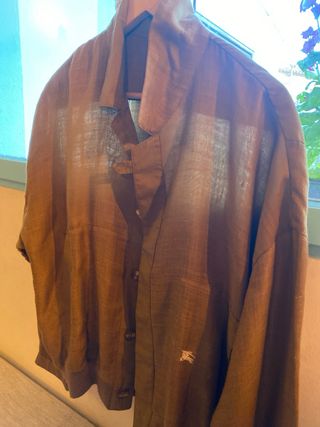 Chaquetilla fina de lino Burberrys Hombre Verde