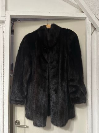 Abrigo Piel Auténtica Negro Talla XL