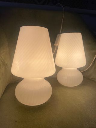 LAMPADA VETRO MURANO VINTAGE FUNGO COPPIA ABAT