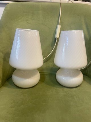LAMPADA VETRO MURANO VINTAGE FUNGO COPPIA ABAT