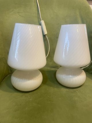LAMPADA VETRO MURANO VINTAGE FUNGO COPPIA ABAT